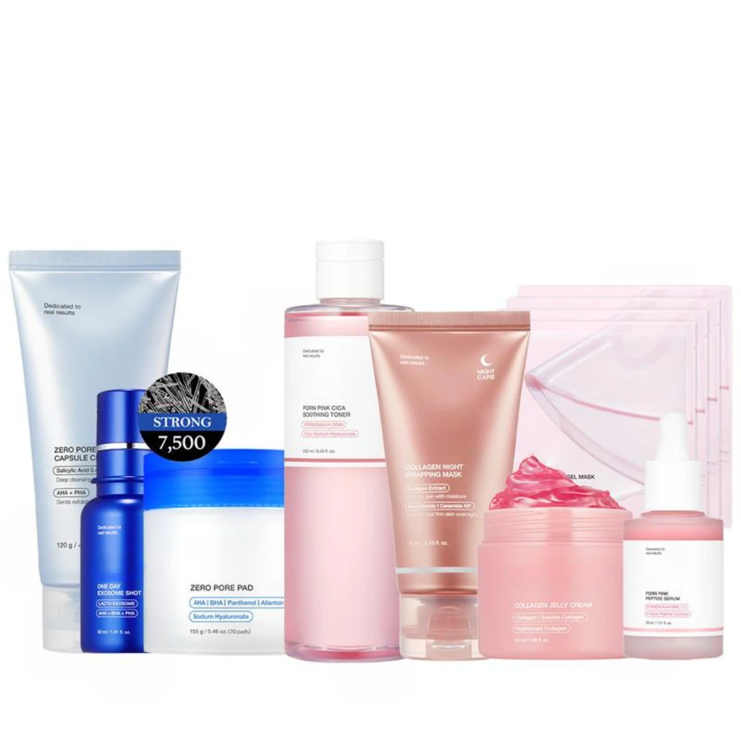 Medicube Affordable Glass Glow 8-Piece K-Beauty Skincare Set for Radiant Skin
