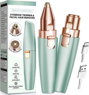 2-in-1 Eyebrow & Facial Trimmer Rechargeable with LED Light