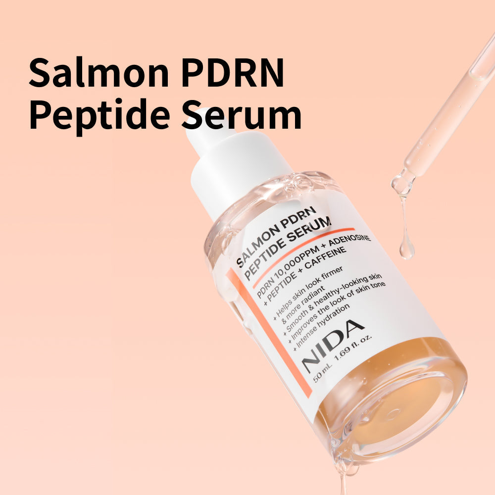 NIDA Salmon PDRN Peptide Serum featuring 10,000PPM PDRN and 6-Peptide Complex