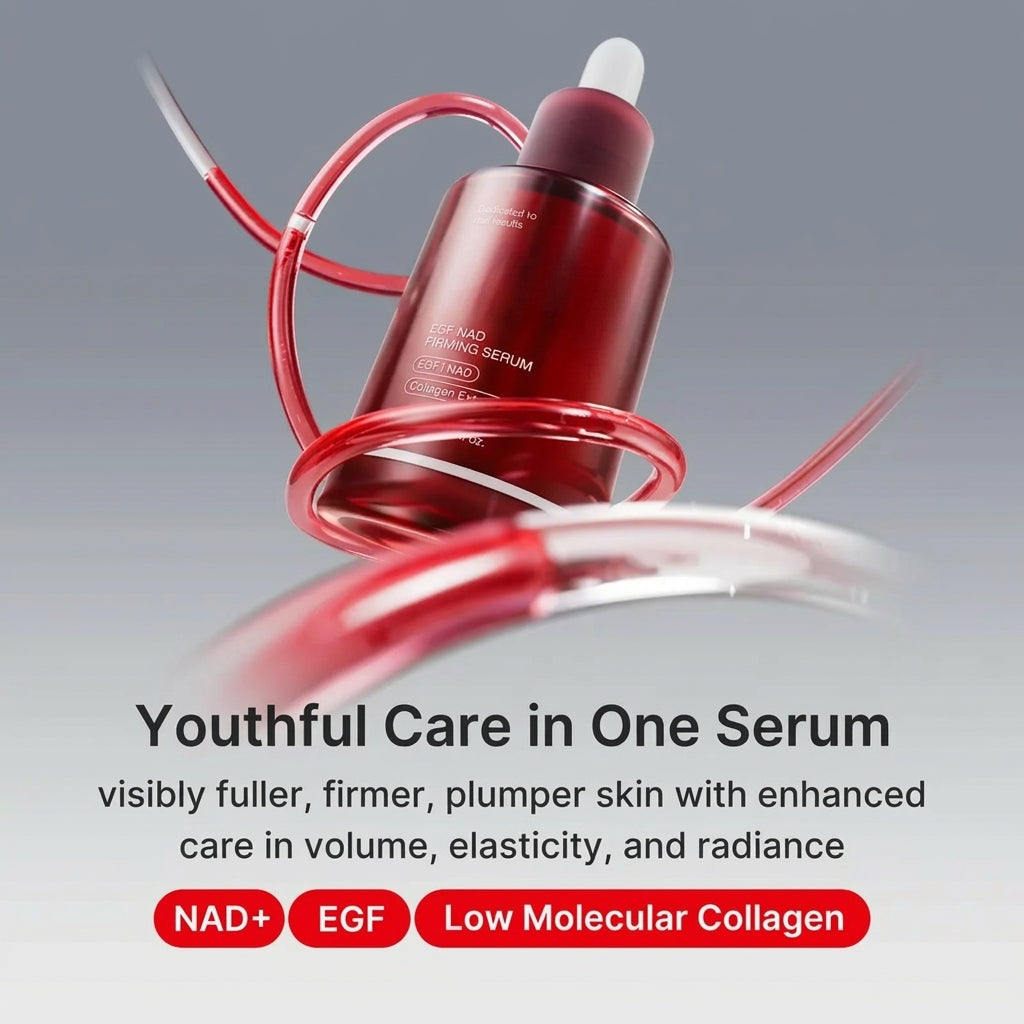 NAD+ EGF Firming Serum with Collagen Extract & 8 Peptides for Visibly Plumper