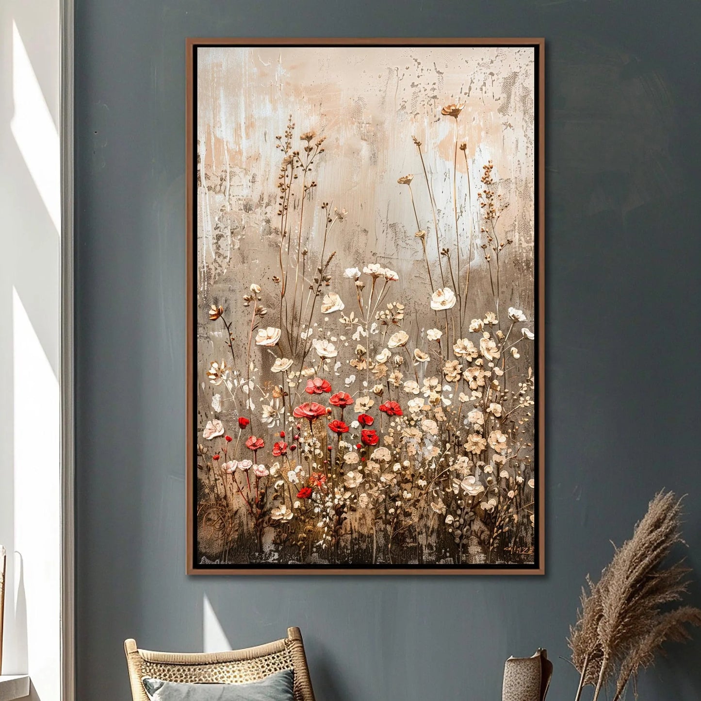 Abstract Wildflowers Field Wall Art