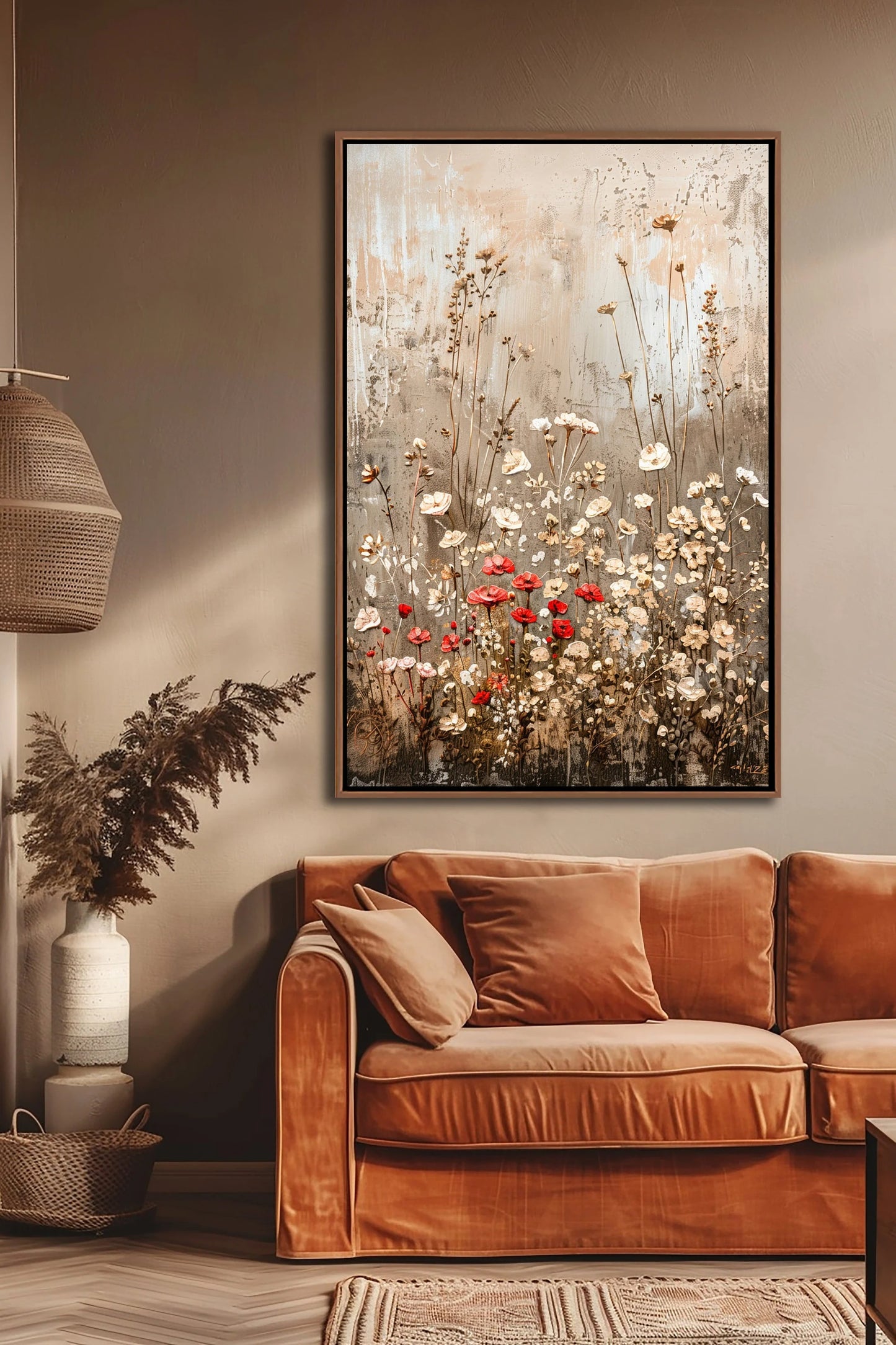 Abstract Wildflowers Field Wall Art