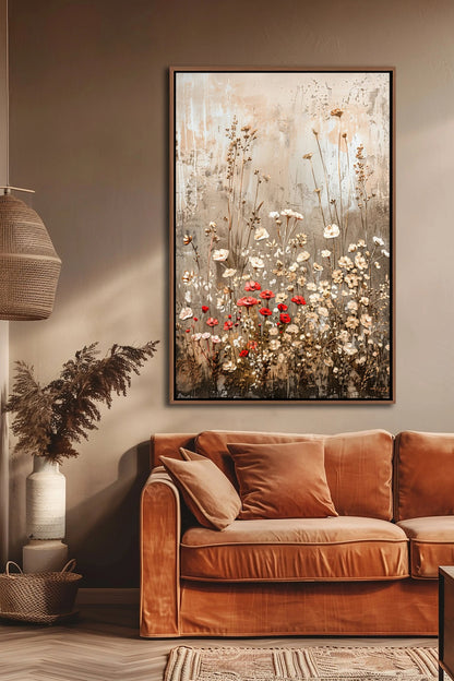 Abstract Wildflowers Field Wall Art