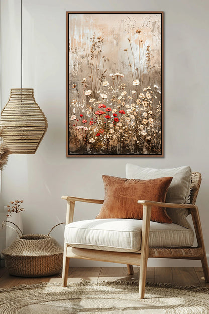 Abstract Wildflowers Field Wall Art