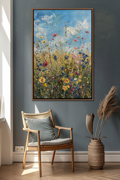 Spring Wildflowers Field Framed Wall Art