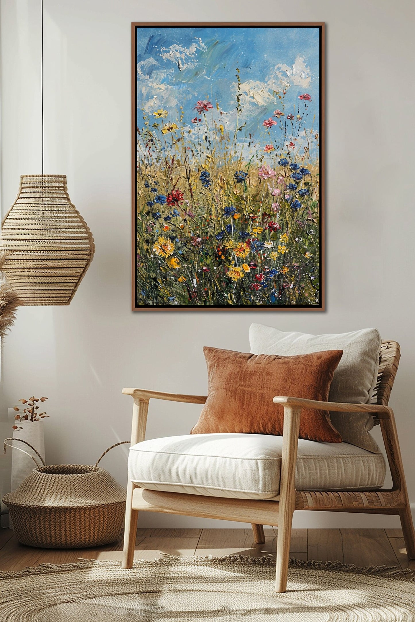 Spring Wildflowers Field Framed Wall Art
